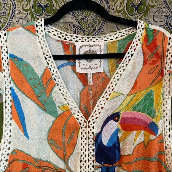 NWT Z & L Europe Toucan Tassel Mini Dress Size Medium - Picture 9 of 16